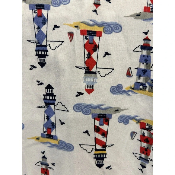 Vintage Blair Lighthouse Button Down Women’s Size Medium Short Sleeve Nautical - Picture 5 of 8